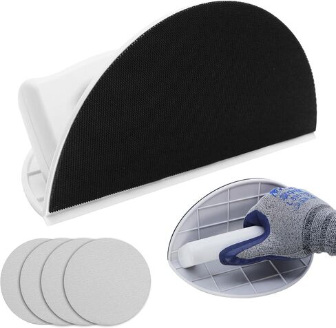 Drywall Corner Sander Angle Sanding Tool Multi-Functional Semi-Round Corner Sandpaper with 4PCS Reusable 9 Inch Hook and Loop Sanding Discs for Wall and Corners Cleaning Polishing in Kuwait