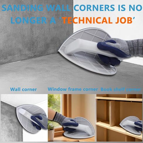 Drywall Corner Sander Angle Sanding Tool Multi-Functional Semi-Round Corner Sandpaper with 4PCS Reusable 9 Inch Hook and Loop Sanding Discs for Wall and Corners Cleaning Polishing in Kuwait