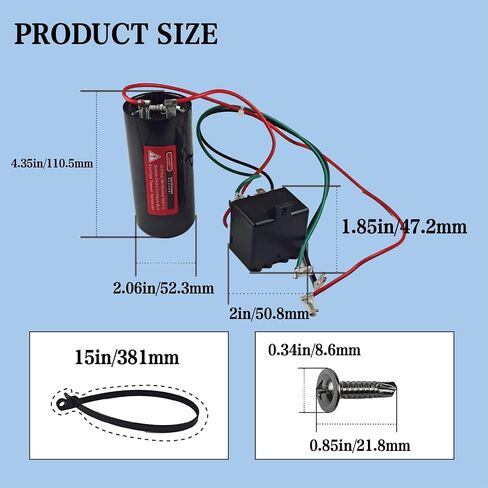 CSRU2 Hard Start Kit for Air Conditioner 5-2-1 HVAC Compressor Saver | Hard Start Kit for 3/12 to 5 Ton Units, Pre-Wired Design & Compact Mounting - OEM Replacement in Kuwait