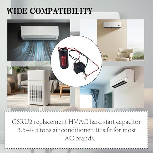 CSRU2 Hard Start Kit for Air Conditioner 5-2-1 HVAC Compressor Saver | Hard Start Kit for 3/12 to 5 Ton Units, Pre-Wired Design & Compact Mounting - OEM Replacement in Kuwait