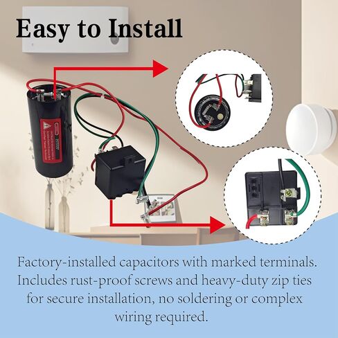 CSRU2 Hard Start Kit for Air Conditioner 5-2-1 HVAC Compressor Saver | Hard Start Kit for 3/12 to 5 Ton Units, Pre-Wired Design & Compact Mounting - OEM Replacement in Kuwait