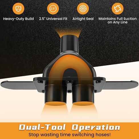 2.5 Inch Shop Vac Y Connector Separator, with Dual Individual Blast Gates, Hose Splitter for Dust Collection Hose, Shop Vac Attachments Fits Craftsman, Ridgid-Most Wet/Dry Vacuums in Kuwait