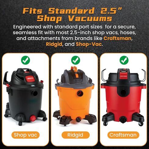2.5 Inch Shop Vac Y Connector Separator, with Dual Individual Blast Gates, Hose Splitter for Dust Collection Hose, Shop Vac Attachments Fits Craftsman, Ridgid-Most Wet/Dry Vacuums in Kuwait