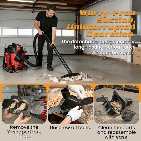 2.5 Inch Shop Vac Y Connector Separator, with Dual Individual Blast Gates, Hose Splitter for Dust Collection Hose, Shop Vac Attachments Fits Craftsman, Ridgid-Most Wet/Dry Vacuums in Kuwait