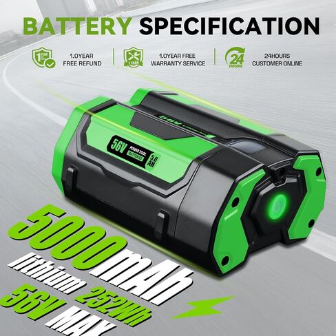 FERRYBOAT 56V 5.0Ah Compatible with EGO 56V Battery Lithium Replacement for EGO 56V Max Battery BA2800 BA4200T BA4200 BA1400 BA2800T BA5600T Power Tools Battery 1PACK in Kuwait
