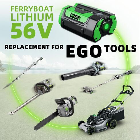 FERRYBOAT 56V 5.0Ah Compatible with EGO 56V Battery Lithium Replacement for EGO 56V Max Battery BA2800 BA4200T BA4200 BA1400 BA2800T BA5600T Power Tools Battery 1PACK in Kuwait