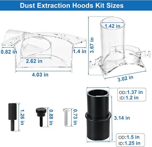 RA1172AT Replacement for Bosch Router Dust Extraction Vacuum Hoods Kit | for 1617 1618 Series，Includes RA1175 Edge-Forming Dust Extraction Hood /Plunge Base Hood/VAC002 Vacuum Hose Adapter in Kuwait