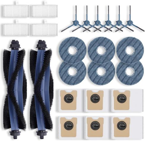 Replacement Parts Kit for eufy Omni C20 Robot Vacuum Accessories, 2 Roller Brushes, 4 Filters, 6 Side Brushes, 6 Mop Pads, 6 Dust Bags, 24 Pack in Kuwait