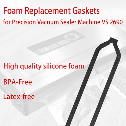 6 Pack Foam Replacement Gaskets compatible with Precision Vacuum Sealer Machine,Replacement Gaskets for Precision Vacuum Sealer Machine VS 2690(12.85 inx 1.36 in x 0.32 in) (6) in Kuwait