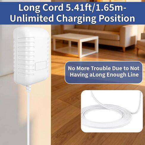 23V Charger for Black & Decker Dustbuster Cordless Vacuum HHVK515J00FF, CHV1410L32, BHFEA520J, Replacement Power Supply with 1.65M/5.41FT Cable, Overcharge Protection AC/DC Adapter (5.41ft) in Kuwait