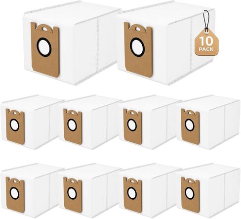 10-Pack 3.5L Dust Bags Compatible with MAMNV D13S MAX Robot Vacuum, Disposable Replacement Vacuum Bags in Kuwait