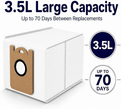 10-Pack 3.5L Dust Bags Compatible with MAMNV D13S MAX Robot Vacuum, Disposable Replacement Vacuum Bags in Kuwait