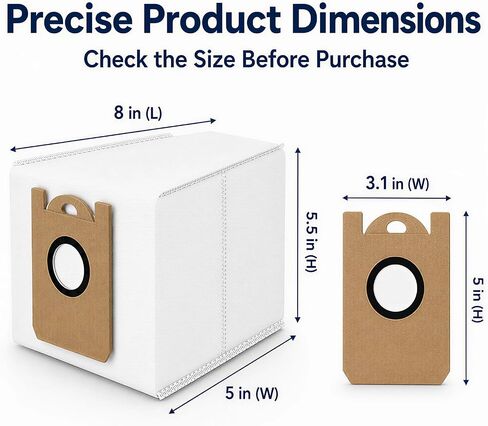 10-Pack 3.5L Dust Bags Compatible with MAMNV D13S MAX Robot Vacuum, Disposable Replacement Vacuum Bags in Kuwait