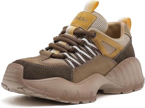 Women's Chunky Sneakers Stylish and Comfortable Lace-Up Platform Athletic Shoes That Fashion Walking Shoes in Kuwait
