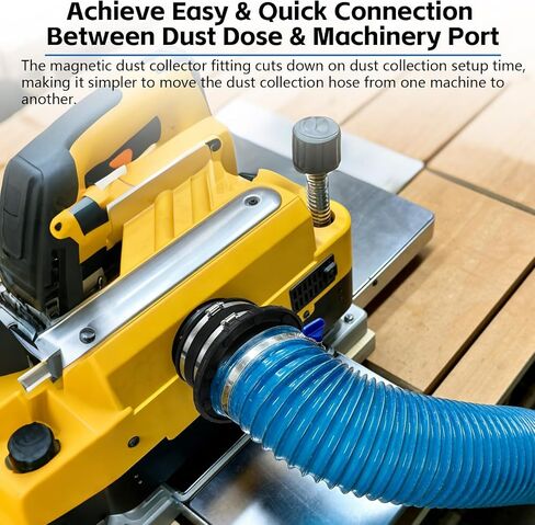 4 Inch Magnetic Dust Collection Quick Connect Kit, N52 Magnets, Dual Gasket | Strong N52 magnets and dual rubber gaskets help reduce air leaks and switch one 4-inch dust hose between woodworking machines in Kuwait