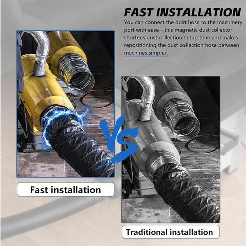 4 Inch Magnetic Dust Collection Quick Connect Kit, N52 Magnets, Dual Gasket | Strong N52 magnets and dual rubber gaskets help reduce air leaks and switch one 4-inch dust hose between woodworking machines in Kuwait