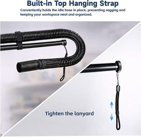 Dust collection boom arm, Adjustable Clamp Mount Hose Holder with 360° Rotatable Swivel Head & Two 40cm Extension Arms for CNC Lathe Woodworking Table Saw Router Table Dust Collection System in Kuwait