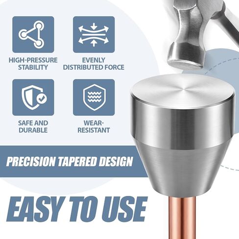 Ground Rod Driver Tool, Heavy Duty Steel Hammer Driver Cap for 1/2", 5/8" and 3/4" Grounding Rods, Precision Tapered Installation Tool for Electricians, Fence Posts, Stakes and Outdoor Project in Kuwait