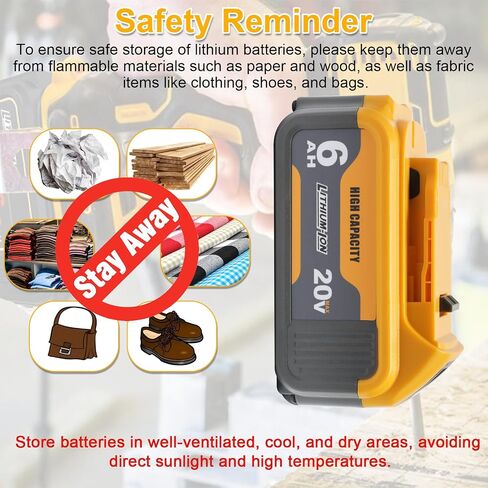 2 Packs 6.0Ah Replacement Battery 20V Max Batteries Compatible with Dewalt | 20 Volt 6000mAh Batteries Compatible with DCB208 DCB207 DCB206 DCB204 DCB203 DCB201 DCB200, Fit for 20V Tools and Chargers in Kuwait