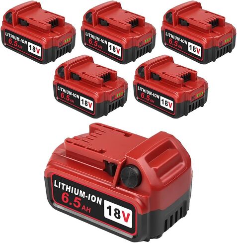 TeenPower Upgraded 6/pk 18V Replacement for Milwaukee M-18 Battery 6500mAh Replacement for Milwaukee 48-11-1820 48-11-1840 48-11-1850 48-11-1828 48-11-1862 48-11-1852 48-59-1812 48-59-1802 in Kuwait