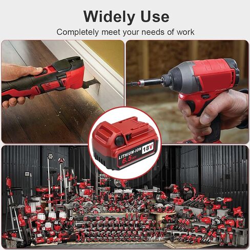 TeenPower Upgraded 6/pk 18V Replacement for Milwaukee M-18 Battery 6500mAh Replacement for Milwaukee 48-11-1820 48-11-1840 48-11-1850 48-11-1828 48-11-1862 48-11-1852 48-59-1812 48-59-1802 in Kuwait