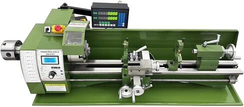 Metal Bench Lathe Benchtop 8"*30" Double Chuck Bench Lathe Inch thread Electronic Gear Lathe for Woodworking Metalworking Variable Speed 50-2500rmp 4-Way Tool Post 110V 1100W in Kuwait