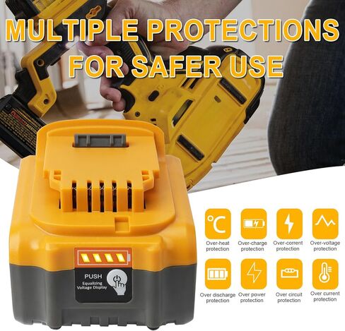 waitley 2 Pack 20V 6Ah Replacement Battery Compatible with Dewalt 20V Tool | Lithium-Ion Battery Compatible With Dewalt 20V Battery DCB200 DCD DCF DCG Series Cordless Power Tools Not Made in Dewalt in Kuwait