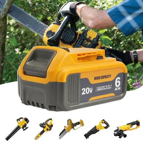 waitley 2 Pack 20V 6Ah Replacement Battery Compatible with Dewalt 20V Tool | Lithium-Ion Battery Compatible With Dewalt 20V Battery DCB200 DCD DCF DCG Series Cordless Power Tools Not Made in Dewalt in Kuwait