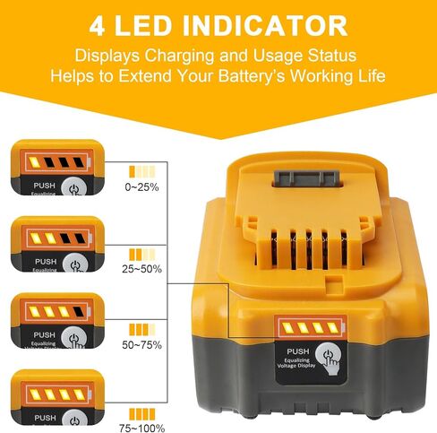 waitley 2 Pack 20V 6Ah Replacement Battery Compatible with Dewalt 20V Tool | Lithium-Ion Battery Compatible With Dewalt 20V Battery DCB200 DCD DCF DCG Series Cordless Power Tools Not Made in Dewalt in Kuwait