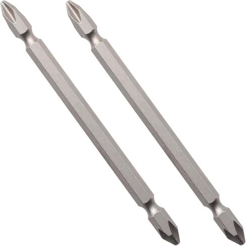 S2 Steel Screwdriver Bits, PH2 Phillips and Slotted Flat Head, Double-Ended 65mm,110mm – High-Strength, Wear-Resistant, Magnetic Tips for Precision Fastening and Versatile Use (110mm (Pack 2)) in Kuwait