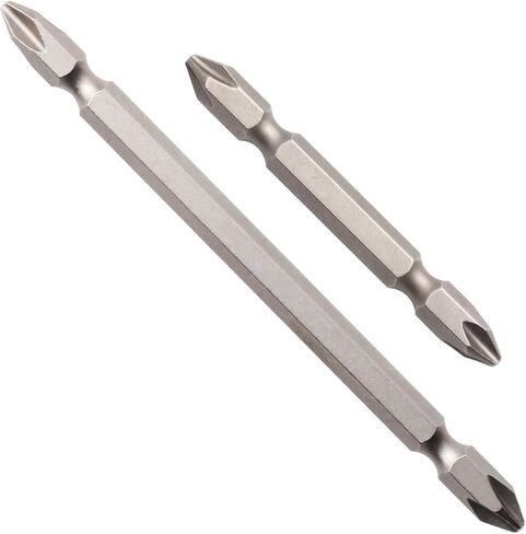 S2 Steel Screwdriver Bits, PH2 Phillips and Slotted Flat Head, Double-Ended 65mm,110mm – High-Strength, Wear-Resistant, Magnetic Tips for Precision Fastening and Versatile Use (110mm (Pack 2)) in Kuwait
