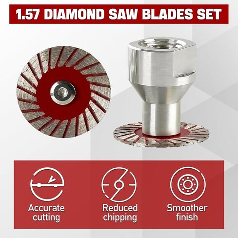 1.57'' Diamond Saw Blades Set Precision Stone Cutting, Dry Wet Carving | 40mm Multi-Functional Mini Diamond Blade for Angle Grinder Stone Tile Concrete Masonry Rock Marble Granite Porcelain in Kuwait