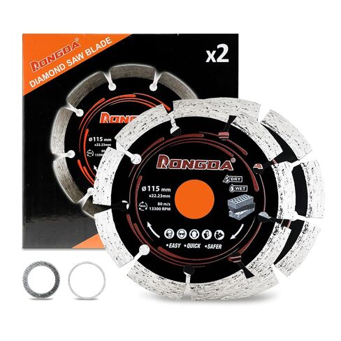 4-1/2 Inch Segmented Diamond Saw Blades 2-Pack, Diamond Cutting Wheel for Angle Grinder, 4.5" Tile Cutter Blades, for Cutting Stone Marble Granite Concrete Brick, 7/8"-20mm-5/8'' Arbor in Kuwait