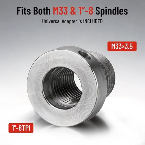 PER4MANCE 4 Inch Wood Lathe Chuck Set, 5 Jaws Including 10" Aluminum Jaw, M33 to 1"-8TPI Adapter, Complete Woodturning Chuck for Bowl Turning and Spindle Work in Kuwait