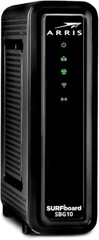 ARRIS SURFboard SBG10 DOCSIS 3.0 16 x 4 Gigabit Cable Modem & AC1600 Wi-Fi Router | Comcast Xfinity, Cox, Spectrum | Two 1 Gbps Ports | 400 Mbps Max Internet Speeds | SURFboard App | 2 Year Warranty in Kuwait