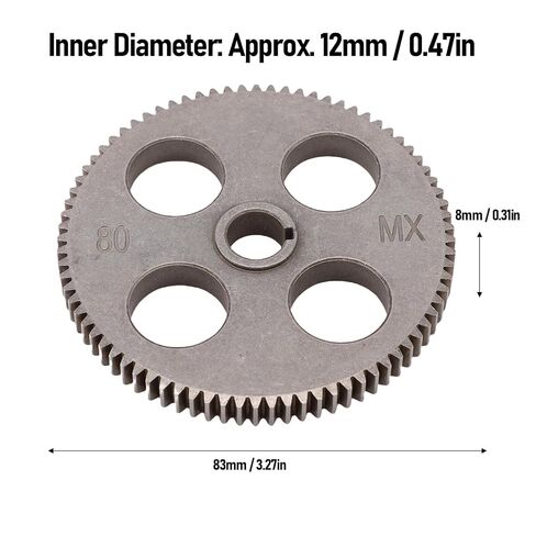 Metal Mini Lathe Gear T80, 80 Teeth 12mm ID 83mm OD 8mm Thickness Gear, Replacement Gear for MX 210 WM-210 8x16 220x400 220x600 220x750 Lathes in Kuwait