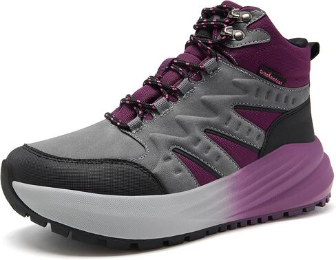 Women's Orthopedic Waterproof Hiking Boots: Comfortable Wide Toe Box Plantar Fasciitis Arch Support Walking Sports Shoes, Orthotic Diabetic Work Ankle Mid Boots for Feet and Heel Pain Relief in Kuwait