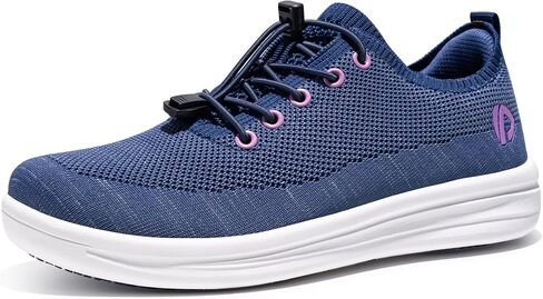 Women's Slip On Walking Shoes with Adjustable Laces, Breathable Mesh Non-Slip Soles Lightweight Comfort Sneakers for Walking, Casual Wear & Sports in Kuwait