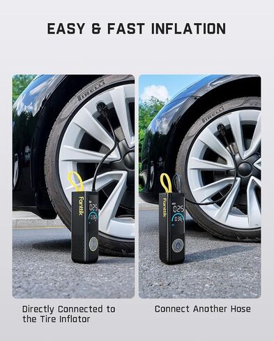 Fanttik Tire Inflator Hose Adapter, 19.96'' Locking Tire Chuck Tube for Quick Connect & Release, Schrader Valve for Tire Pump Portable Air Compressor, Fits Car, Motorcycle Tires in Kuwait