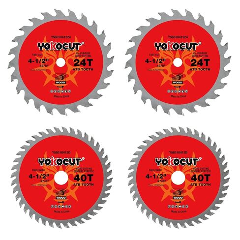 4-1/2 Inch Circular Saw Blade, 40T Fine Finish for Ripping, Cross Wood Cutting with 7/8" Arbor and 3/8" Bushings, Tungsten Carbide Tooth ATB Trim Saw Blade - 3 Pack in Kuwait