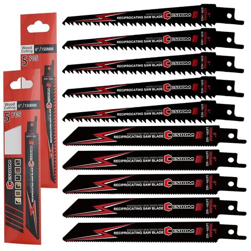 CSOOM 10PC Reciprocating Saw Blade Set, 9 & 9.4 Inch Wood & Metal Cutting Pruner Saw Blades in Kuwait