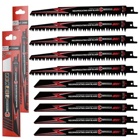 CSOOM 10PC Reciprocating Saw Blade Set, 9 & 9.4 Inch Wood & Metal Cutting Pruner Saw Blades in Saudi Arabia