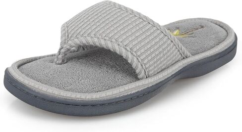 isotoner Women's Indoor/Outdoor Embroidered Seersucker Flip Flop Slippers With Memory Foam Comfort in Kuwait