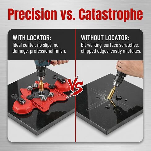 Diamond Hole Saw Kit, 10 Pcs Tile Hole Saw Kit with Double Suction Cup Guide, 6-45 mm Dry/Wet Drill Bits Set for Ceramic, Glass, Porcelain, Marble, Granite. in Kuwait