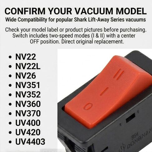 Replacement Vacuum Power Switch for Shark Navigator Lift-Away NV22 NV26 NV351 NV352 NV356E NV360 UV440, 3-Way Settings Automatic Vacuum Switch Repair Parts, 1 Pack in Kuwait