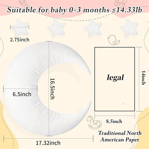 وسادة IGMaryBox Baby Moon Star وسادة لحديثي الولادة، دعامة تصوير لحديثي الولادة، مجموعة دعامات تصوير لحديثي الولادة (أبيض) in Kuwait