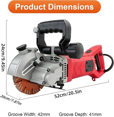 Wall Chaser, 110V Electric Concrete Saw, Groove Cutting Machine, Wall Chaser Concrete Cutter With Laser Guide, Dust-Resistant Design, Includes 5 5-Inch (133 mm) Blades in Kuwait
