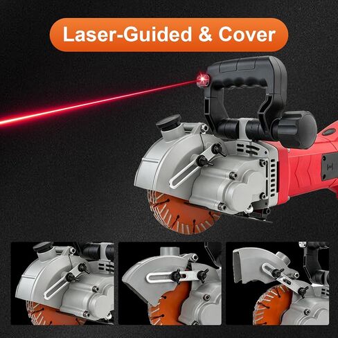 Wall Chaser, 110V Electric Concrete Saw, Groove Cutting Machine, Wall Chaser Concrete Cutter With Laser Guide, Dust-Resistant Design, Includes 5 5-Inch (133 mm) Blades in Kuwait