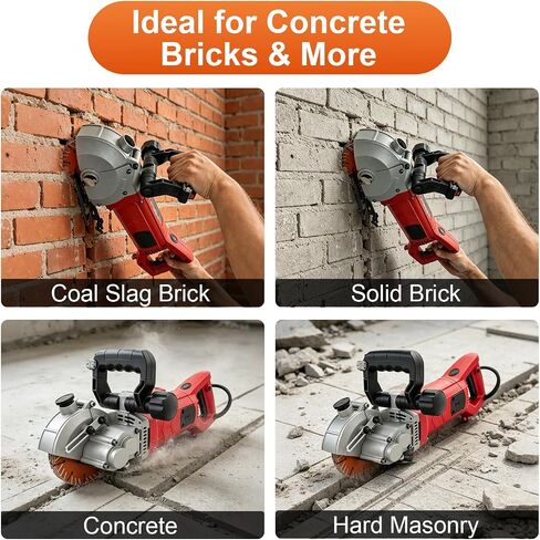 Wall Chaser, 110V Electric Concrete Saw, Groove Cutting Machine, Wall Chaser Concrete Cutter With Laser Guide, Dust-Resistant Design, Includes 5 5-Inch (133 mm) Blades in Kuwait