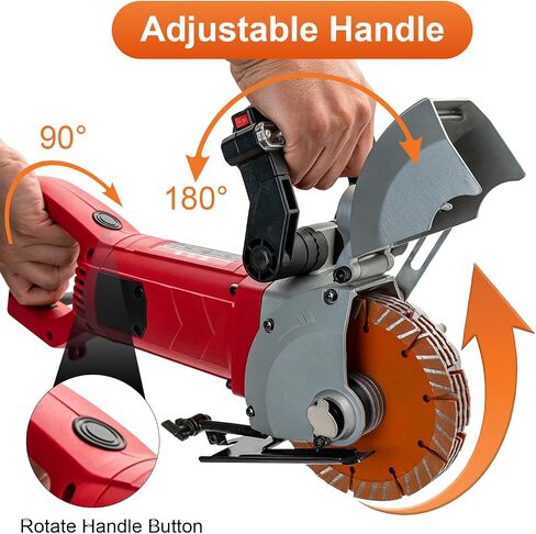 Wall Chaser, 110V Electric Concrete Saw, Groove Cutting Machine, Wall Chaser Concrete Cutter With Laser Guide, Dust-Resistant Design, Includes 5 5-Inch (133 mm) Blades in Kuwait